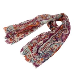 エトロ ETRO ストール スカーフ 絹 シルク ペイズリー柄 総柄 フリンジ