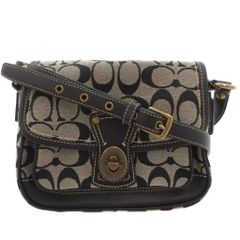 6342 COACH ショルダーバッグ シグネチャー ターンロック ブラウン