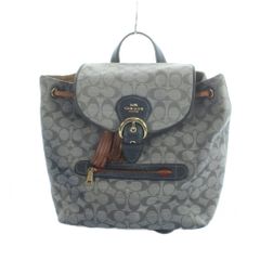 COACH リュック クリオ シグネチャー デニム タッセル フラップ