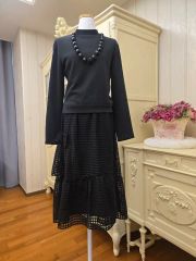 ツルバイマリコオイカワ Eloise フリルペプラムトップス チュニック