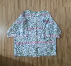 sankaku インド ブロックプリント フリル アシンメトリー ブラウス 