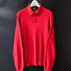 Ralph Lauren 長袖 ピマコットン ニットポロシャツ 紺 XL - メルカリ