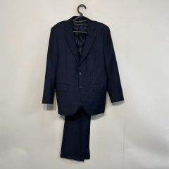 極美品 麻布テーラー 高級スーツ 尾州ウール 紺チェック ウエスト97
