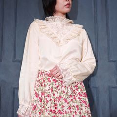 美品 トゥモローランド ベジタブルリーフプリント ネックギャザー
