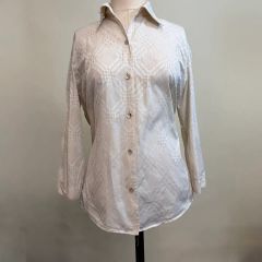 DAKS LONDON レース ブラウス 羽織 高級レース使用 替えボタン 白 