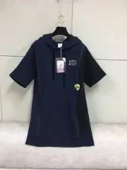 (新品) JUICY COUTURE ジューシークチュール 裏起毛 半袖 フード ONE PIECE ネイビーのサムネイル