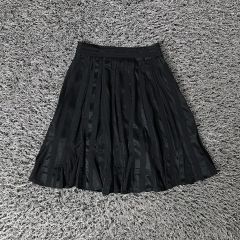 クロエ スカート 絹 フランス製 黒 菊鶴 ジャガード フレア 36 和柄 美