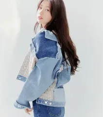 (SUJI着用) GUESS ツイード ミックス デニム ジャケットのサムネイル