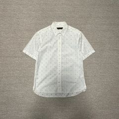 LOUIS VUITTON ルイヴィトン 半袖シャツ パイルロゴ入りホワイト M 