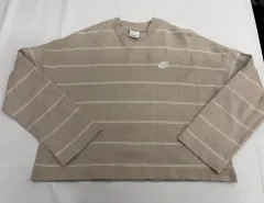 XL ナイキ クロップド ストライプ 長袖 ベージュ