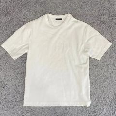 イッセイミヤケ プリーツ加工半袖tシャツ ポリコットン ホワイト L 