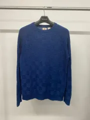 メンズ リーバイス チェッカーボード パッチワーク コットン ニット セーター プルオーバー 長袖Tシャツのサムネイル