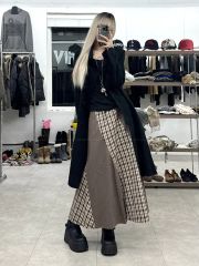 Ameri UND DRAPE CHECK SKIRT vintage - メルカリ
