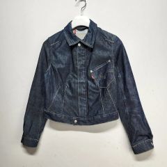 新品・未使用 ZARA 肩パッド入り デニム クロップドジャケット Mサイズ