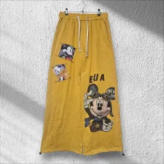 (XL)(新品) PIGMENT ピグメント コットン ミッキーマウス ワイド パンツ