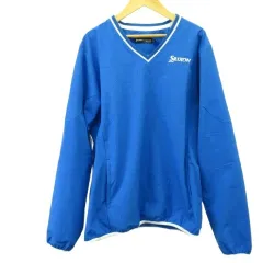 スリクソン SRIXON ジャケット 上着 ウィンドブレーカー プルオーバー LL 青 ブルー Vネック 長袖  /MD ■GY58