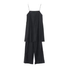 極美品♡un3d. バッククロスオールインワン BLK ブラック back 38