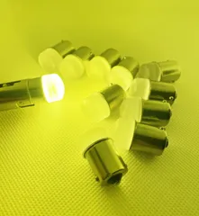 綺麗なレモンイエロー デコトラ屋 高輝度 24V専用 BA15S S25 LEDバルブ G18 シングル 平行ピン サイドマーカー バスマーカー ナマズ デコトラ レトロ 20個 Bタイプ ボンゴ アトラス エアロキング ハイデッカー セレガ Jバス ダンプ