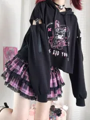 量産型 地雷系 サブカルチャー うさぎ フードTシャツ スカート セットアップ