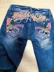 RED PEPPER × ED HARDY スカル 蝶 豪華刺繍 デニム 26 - メルカリ