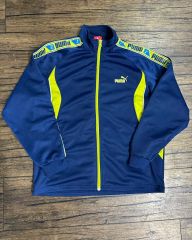 PUMA トラックジャケット ブルー イエロー レア デカロゴ ライン 