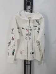 ZADIG&VOLTAIRE ザディグ・エ・ヴォルテール フーディー ジップアップ ジャケット Spencer TATTOO MULTI プリンティング ジャケット 白 sのサムネイル