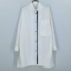 美品✨Cen. セン バイカラータキシードシャツ 袖口フレア切替 ロング 
