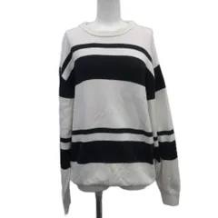 ザラ ZARA ニット セーター 長袖 ボーダー M 白 ホワイト 紺 ネイビー /AQ ■OS ■GY58