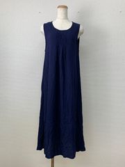 美品 ヌキテパ ノースリーブ ギャザー ワンピース ブルー コットン リゾート ヌキテパ ノースリーブ ギャザー ワンピース ブルー コットン リゾート
