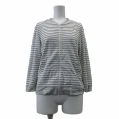 B&Y ユナイテッドアローズ BEAUTY&YOUTH ビューティー&ユース ジャケット ブルゾン 薄手 ボーダー ジップアップ M グレー 白 ホワイト /XZ ■GY58