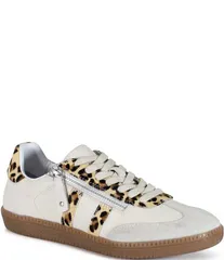 ディバトゥルー レディース ボトムス カジュアルパンツ スニーカー スエード レース レザー Diba True To Paz Leather Suede Leopard Haircalf Zipper Detail Lace Up Sneakers Off