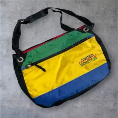 BENETTON 90s BENETTON ユナイテッド カラー マルチカラー BIG メッセンジャーバッグのサムネイル