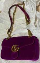 GUCCI/GGマーモントチェーンショルダーバッグ パープル - メルカリ