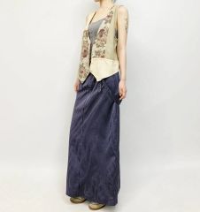 60s 70s ベスト ハンドメイド 花柄 リバーシブル ヒッピー