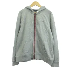 トミーヒルフィガー TOMMY HILFIGER ジップアップパーカー 上着 M グレー 長袖 フード付き /YU ■ECA004