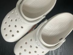超メルカリ市お値下げ 廃盤⭐︎クロックス本革23〜24⭐︎黒 - メルカリ