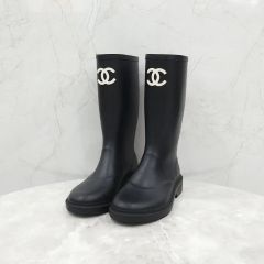 CHANEL レインブーツ ロング ブラック 36 - メルカリ