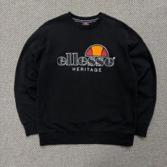 ellesse 刺繍ロゴ アノラックパーカー ハーフジッププルオーバー 黒M