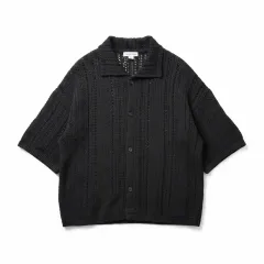 Thomas More(トマス・モア) ブラック 半袖 ニット カーディガン Lのサムネイル