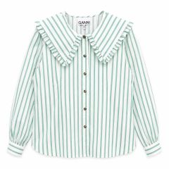 ☆未使用新品タグ付き☆GANNIストライプ柄 フリルスリーブ ブラウス 
