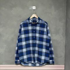 ラルフローレン 90s リネン シャツ 長袖 XL 青 チェック - メルカリ