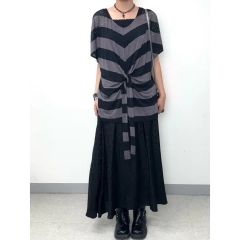 美品アンスリードマルチストライプキャミソールMA1ジレ