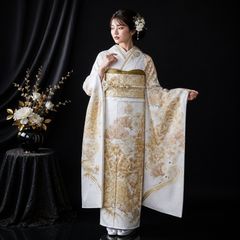 ♦︎白地古典柄振袖一式♦︎牡丹柄♦︎成人式♦︎フルオーダー - メルカリ
