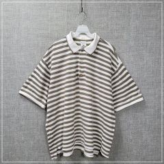 ROBERTBRUCE70sUSA際ダブルニットポロシャツボーダーvintage - メルカリ