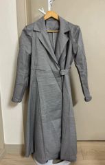 KATHARINE HAMNETT ジャケット ベルト付き ストライプ グレー - メルカリ