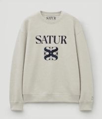 SATUR セター アイボリー ロゴ スウェット トレーナー Mサイズ - メルカリ