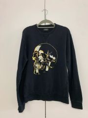 ZARA MAN ザラマン スタッズ付き 長袖スウェットトレーナー ブラック M 
