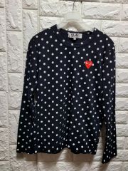 PLAY COMME des GARÇONS ドット柄長袖Tシャツ ネイビー L - メルカリ