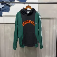 (110) アディダス ストリート ウール モダン レトロ プリンティング バイカラー WHO フーディ Tシャツ
