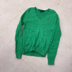 ポロ ラルフローレン ケーブル ポニー グリーン ニット